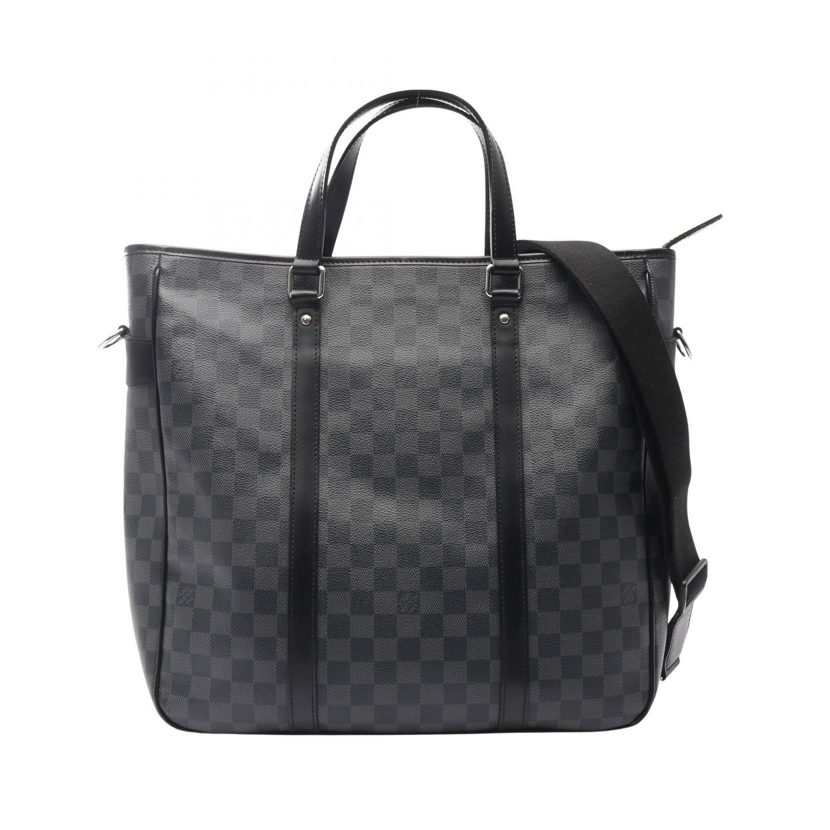 ルイ・ヴィトン LOUIS VUITTON タダオ トートバッグ バッグ PVCコーティングキャンバス レザー ダミエ・グラフィット メンズ ブラック系 N51192 【中古】