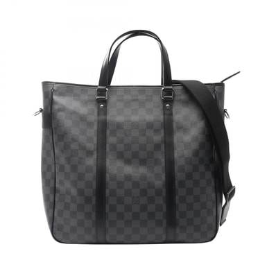 ルイ・ヴィトン LOUIS VUITTON タダオ トートバッグ バッグ PVCコーティングキャンバス レザー ダミエ・グラフィット メンズ ブラック系 N51192 【中古】