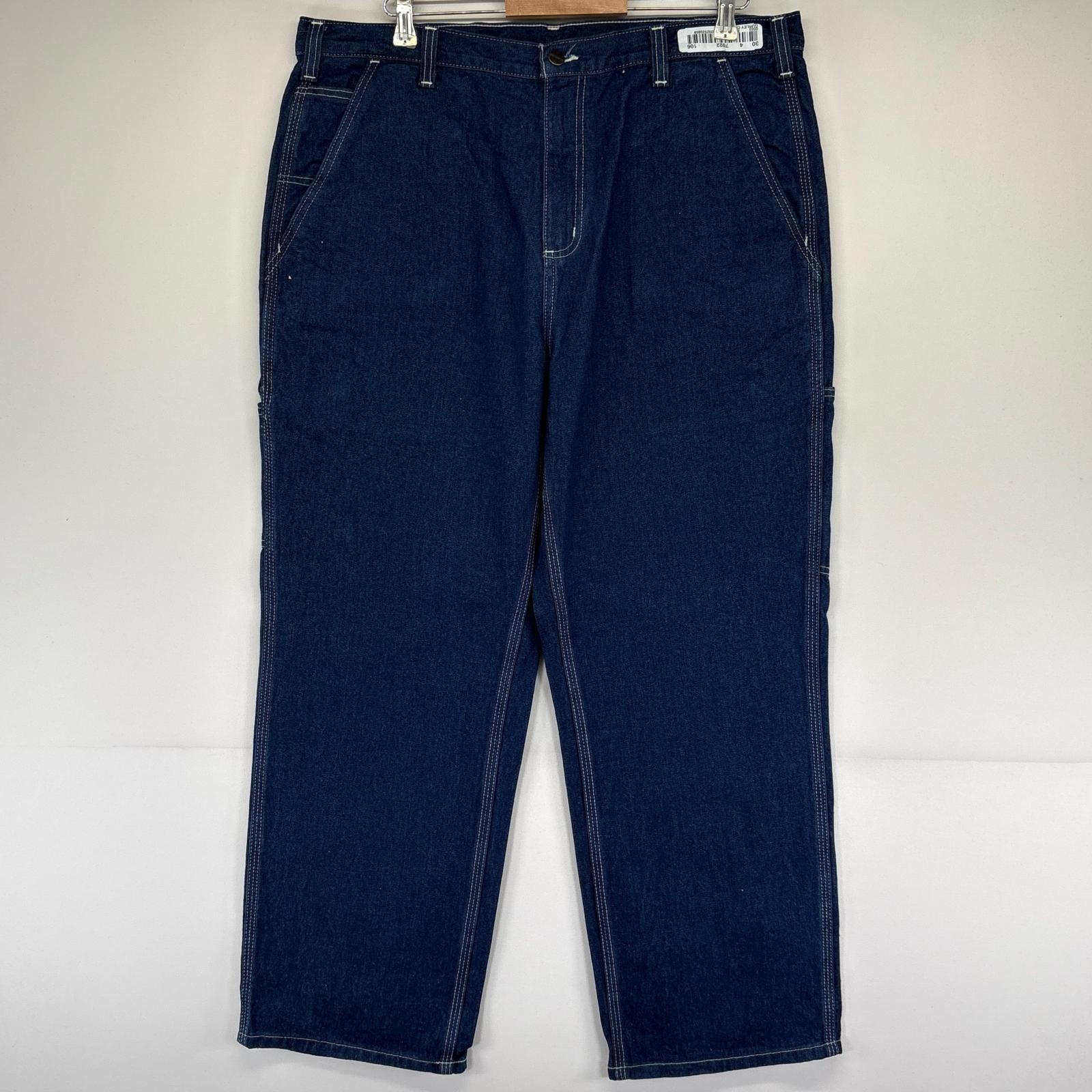 古着 カーハート Carhartt デニム パンツ Gパン デニム ペインター 大きいサイズ ワークパンツ ワンポイント W38×L28  ブルー系 メンズ