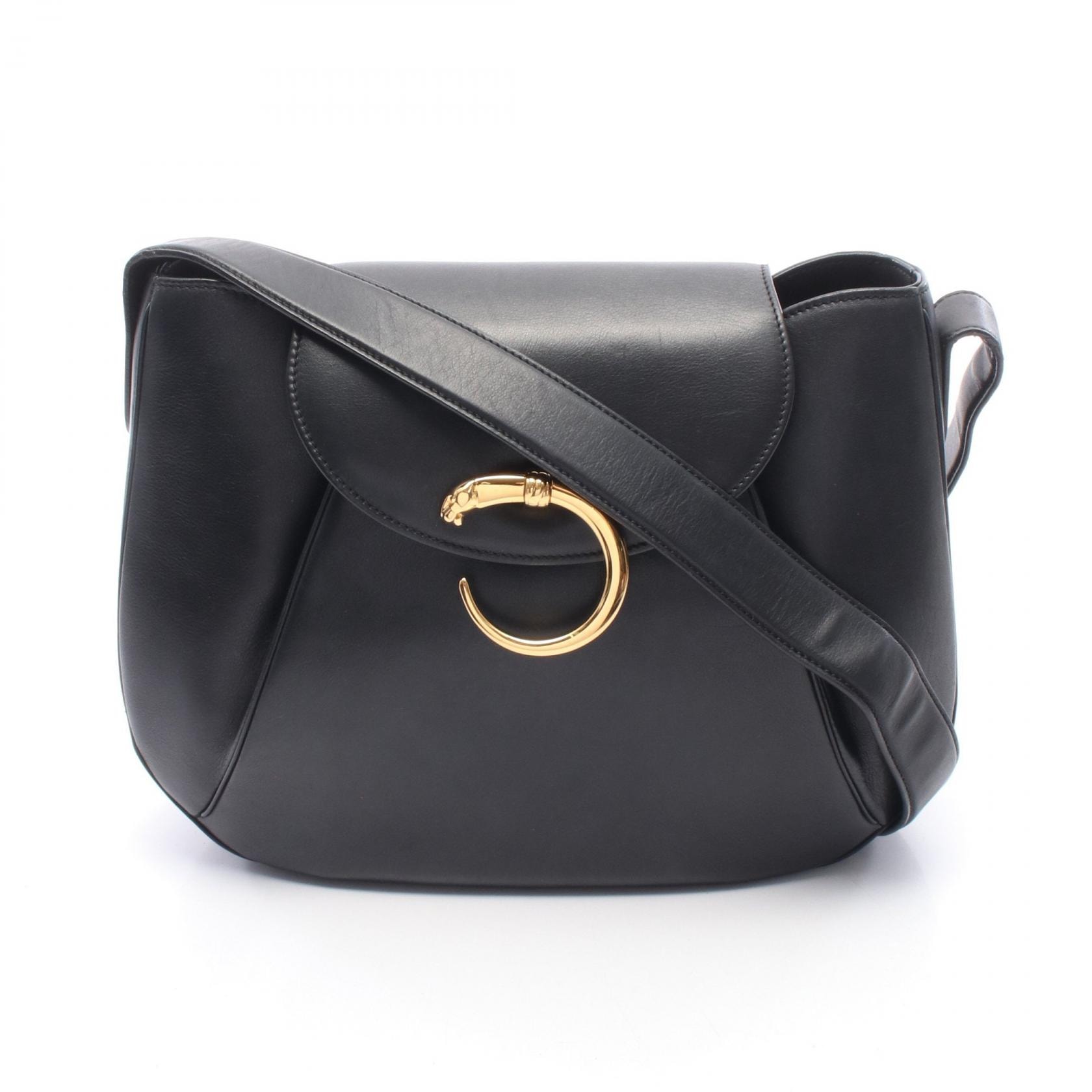 カルティエ CARTIER パンテール ショルダーバッグ バッグ レザー レディース ブラック系 【中古】