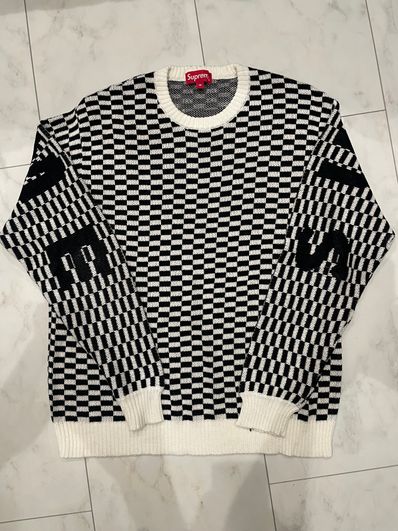 Supreme Back Logo Sweater "Checkerboard"