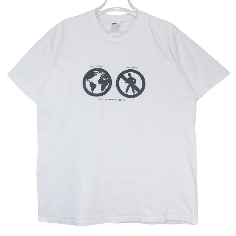 SUPREME シュプリーム 19AW SAVE THE PLANET TEE セーブ ザ プラネット Tシャツ ホワイト ショートスリーブ カットソー 半袖 サイズL