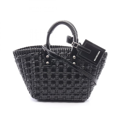 バレンシアガ BALENCIAGA BISTRO XS ビストロ バスケットバッグ 2WAY トートバッグ バッグ レザー レディース ブラック系 671342 【中古】