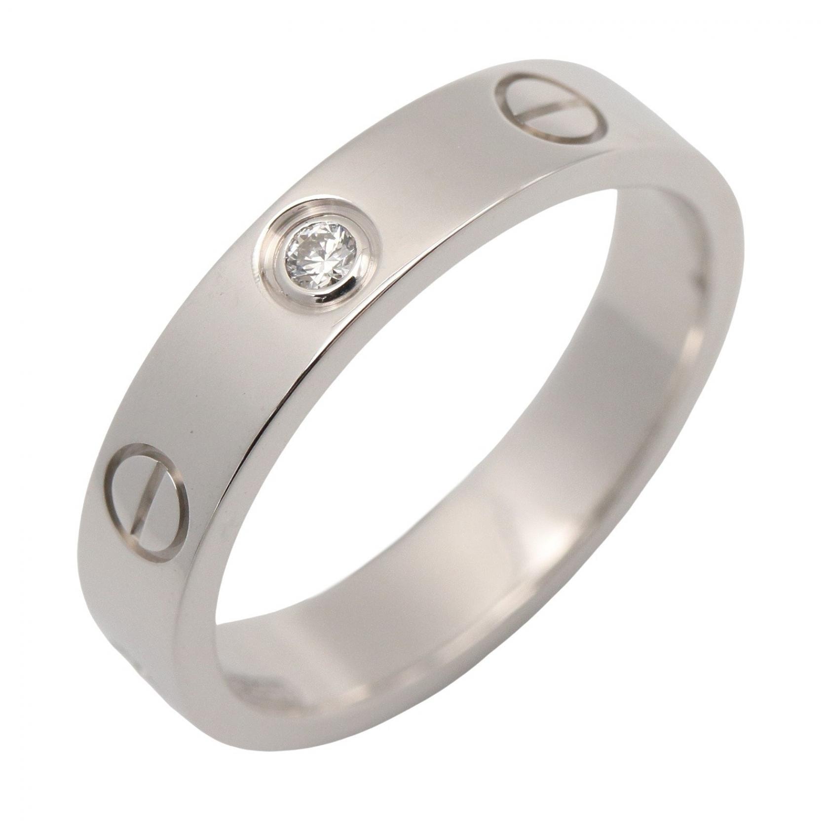 カルティエ CARTIER ミニラブリング 1PD リング・指輪 ジュエリー K18WG(ホワイトゴールド) ダイヤモンド レディース クリア系 / シルバー系 B4050500 【中古】