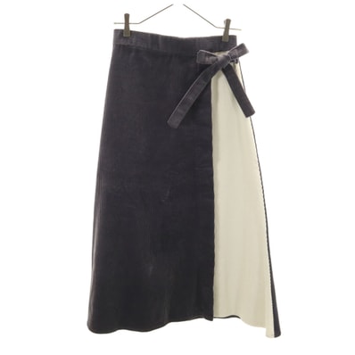 ZARA ザラ ロング丈 コーデュロイ スカート S グレー系