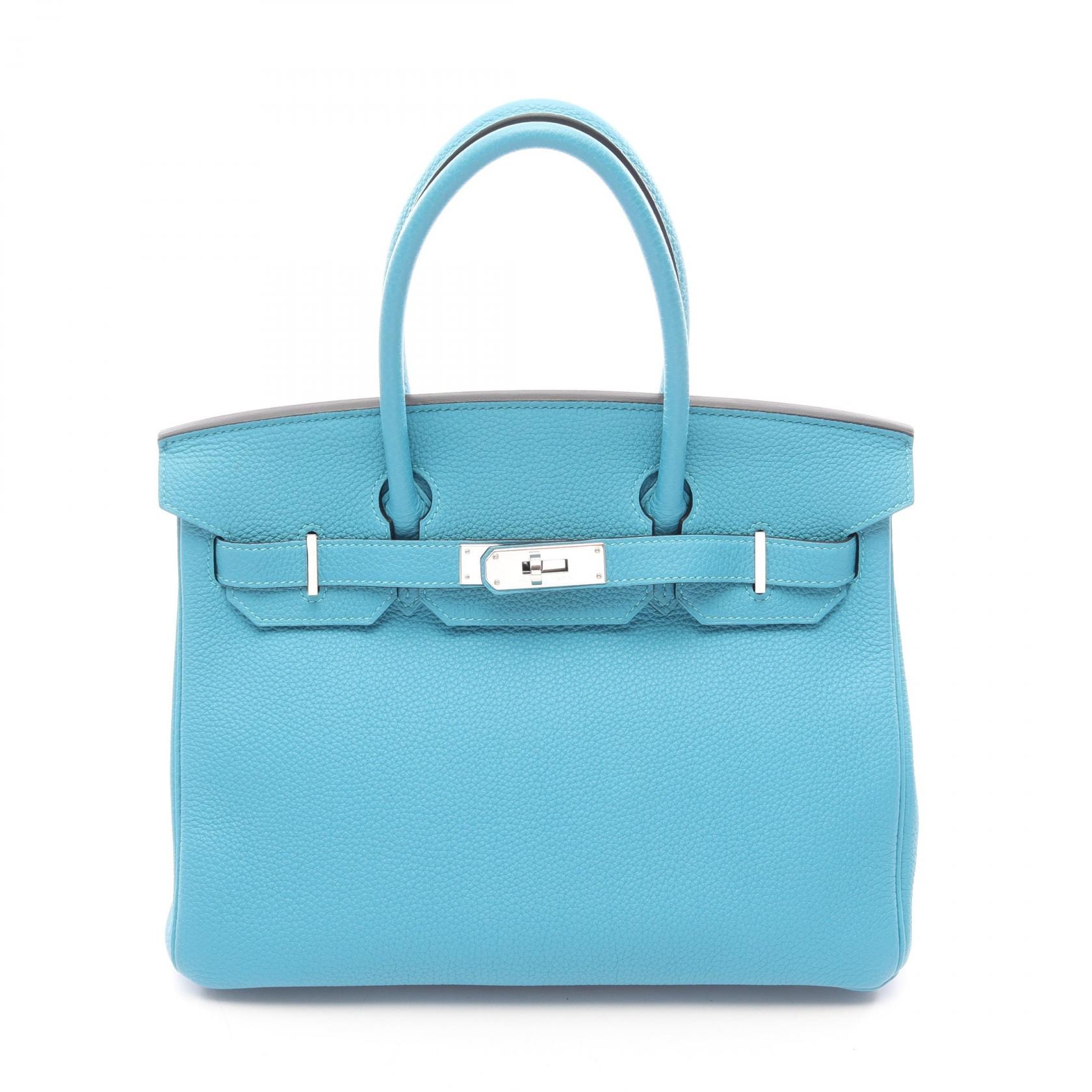 エルメス HERMES バーキン30 ターコイズ ハンドバッグ バッグ トゴ トゴ □P刻印(2012年製造) レディース ブルー系 【中古】
