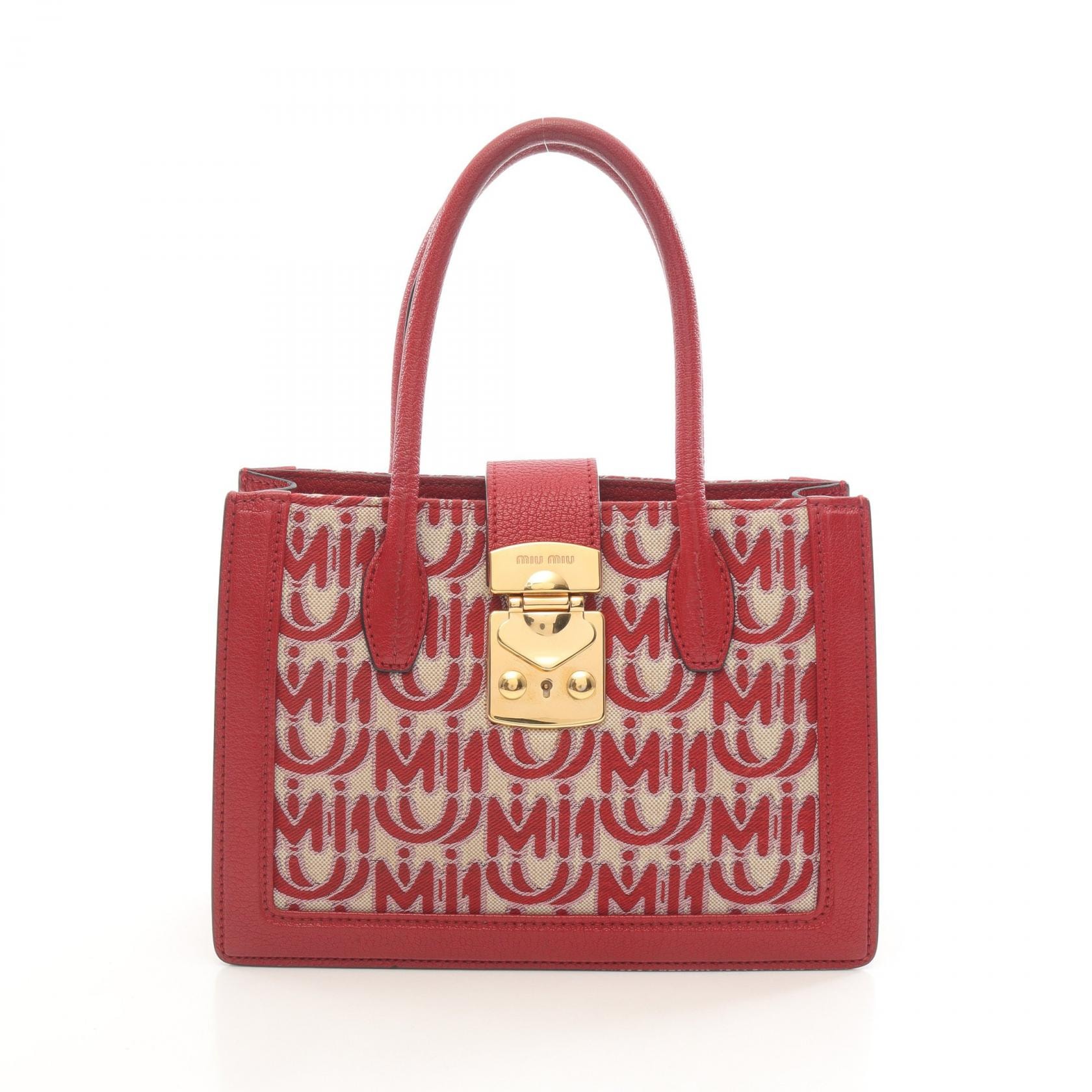 C (やや傷や汚れあり)】ミュウ ミュウ Miu Miu JACQUARD + MADRAS