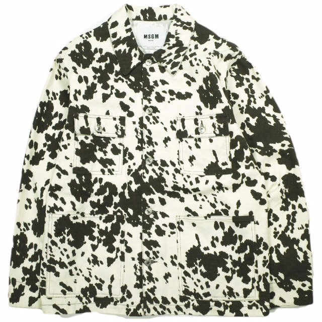 MSGM エムエスジーエム イタリア製 アニマル柄 ダックカバーオール 3641MDH243L 40 Natural/Brown ジャケット アウター g23515