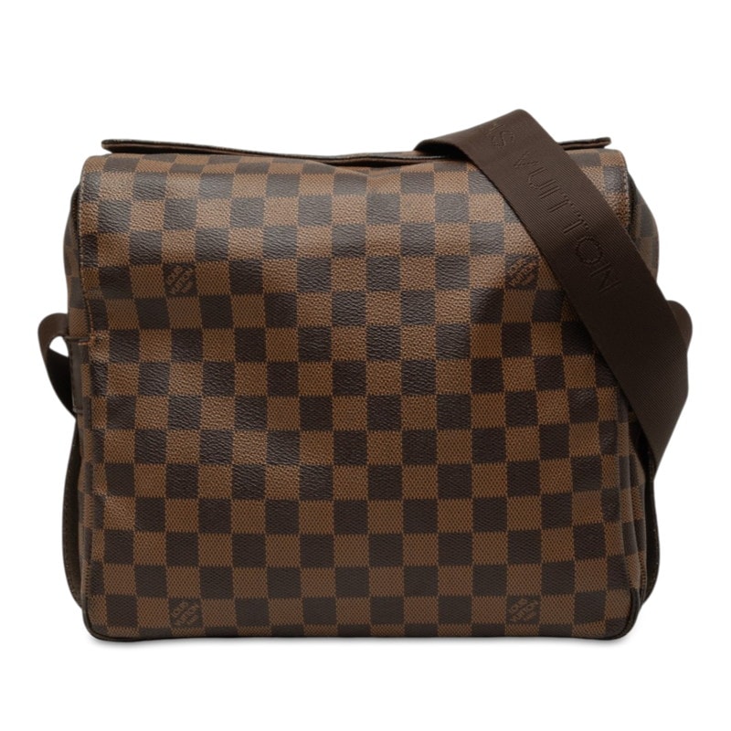ルイ ヴィトン ダミエ ナヴィグリオ 斜め掛け ショルダーバッグ N45255 ブラウン PVC レザー レディース LOUIS VUITTON 中古