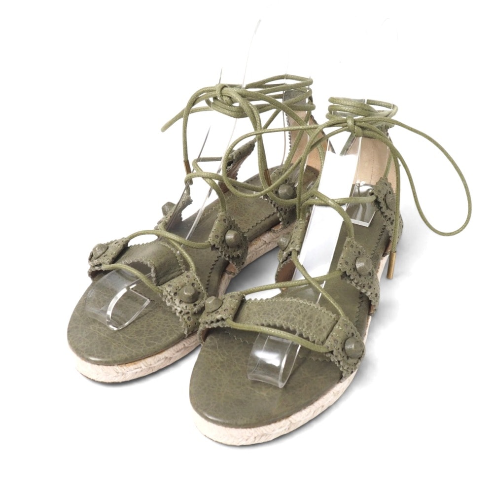 ■美品■BALENCIAGA バレンシアガ サンダル サイズ38 グラディエーターサンダル レースアップ ジュート 靴 ブランド古着【中古】20261015/RB1129