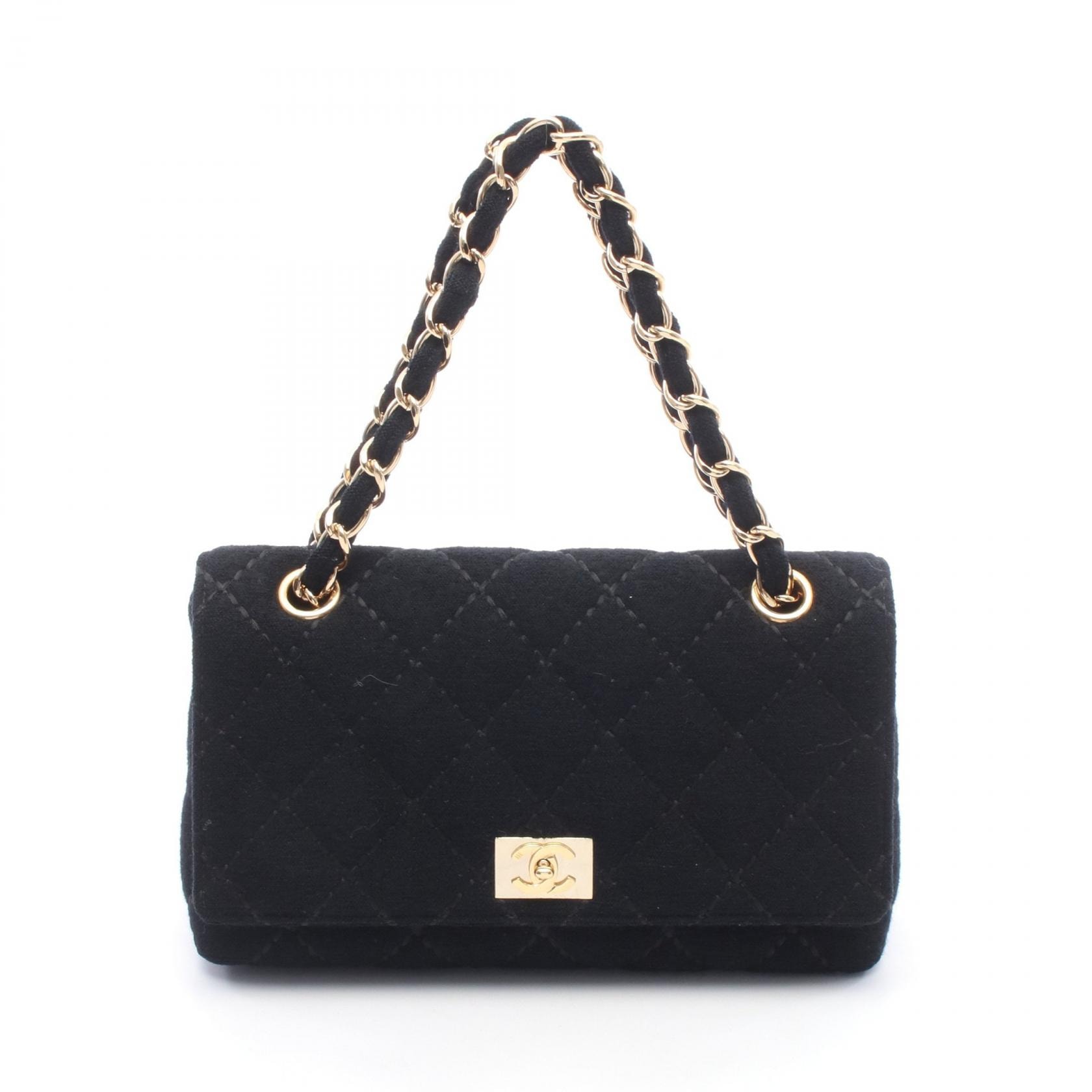 シャネル CHANEL ワイルドステッチ ハンドバッグ バッグ コットンジャージ レディース ブラック系 【中古】