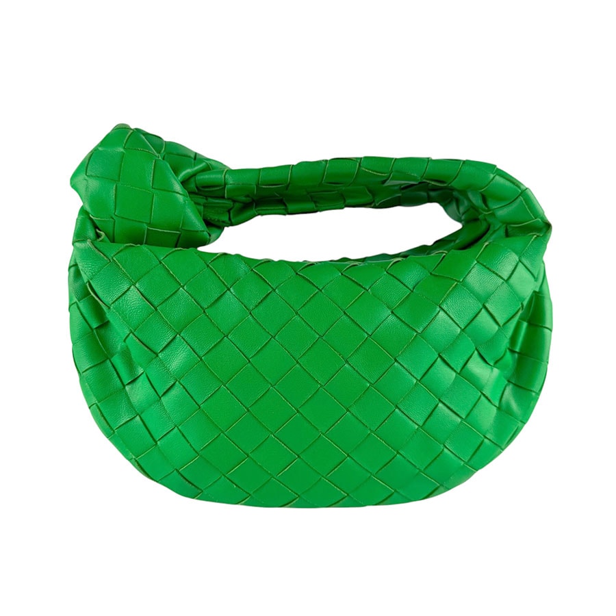 ボッテガヴェネタ BOTTEGAVENETA ハンドバッグ ミニ ジョディ レザー グリーン ゴールド レディース【中古】 z9347
