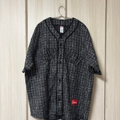 Supreme Boucle Baseball Jersey "Black"