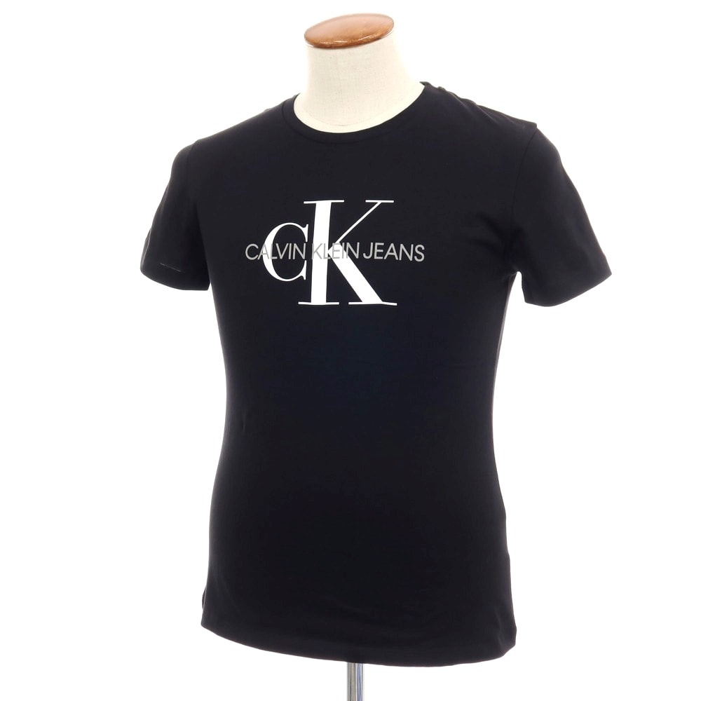 【中古】【未使用】カルバンクラインジーンズ Calvin klein Jeans コットン クルーネック 半袖Tシャツ ブラック【サイズM】【メンズ】