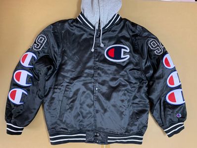 Supreme / Champion® Hooded Satin Varsity Jacket Supreme / Champion® Hooded Satin Varsity Jacket