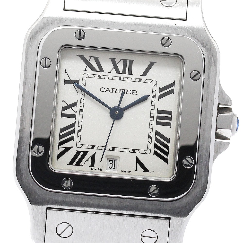 カルティエ サントスガルベLM デイト W20060D6 メンズ 【中古】