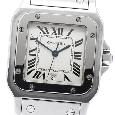 カルティエ サントスガルベLM デイト W20060D6 メンズ 【中古】