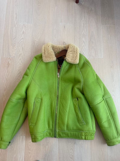 【Supreme × Schott】Shearling Bomber Jacket S ライム