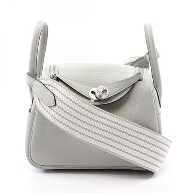 エルメス HERMES リンディ ミニ サングル コルタージュ ショルダーバッグ バッグ レザー トリヨンクレマンス トリヨンクレマンス ブルーグラシエ レディース ブルー系 【中古】