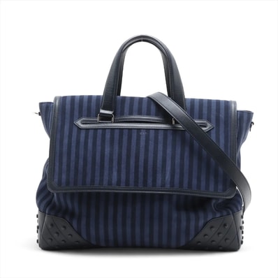 ■極美品 トッズ ストライプ 柄ショルダーバッグ レザー