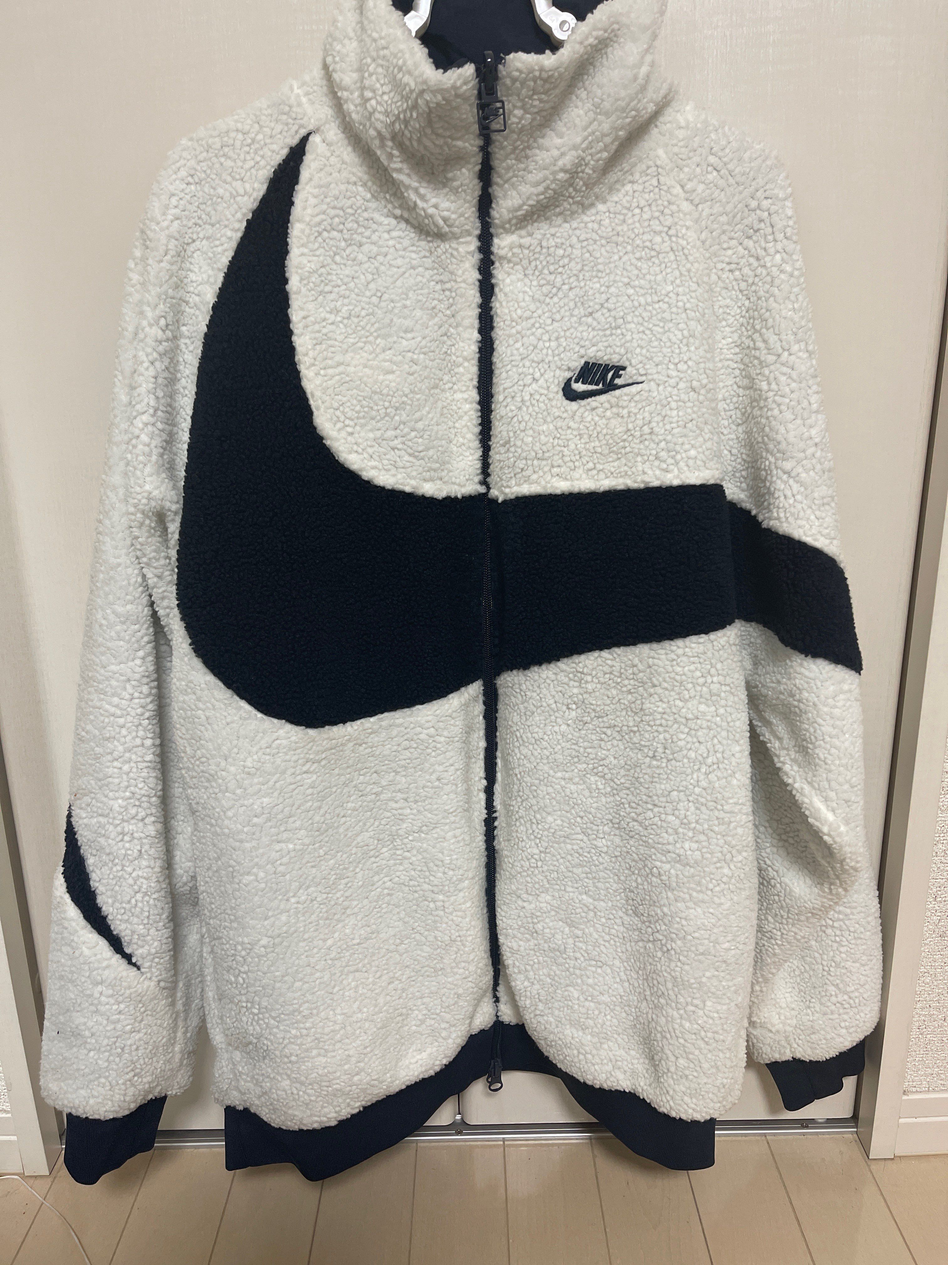 Nike Big Swoosh Reversible Boa Jacket "Sail/Dark Obsidian"