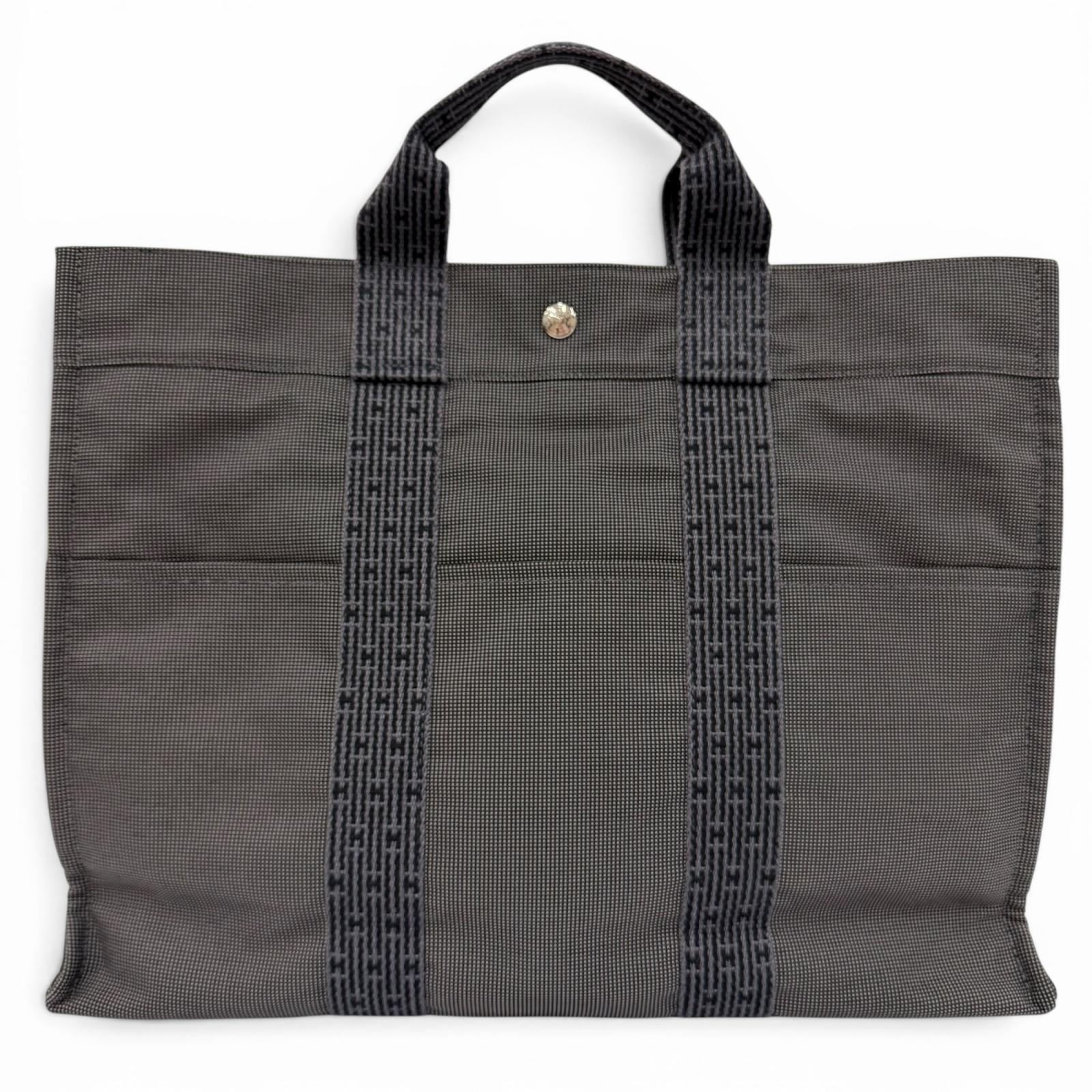 美品 エルメス ハンドバッグ エールライン MM グレー レディース