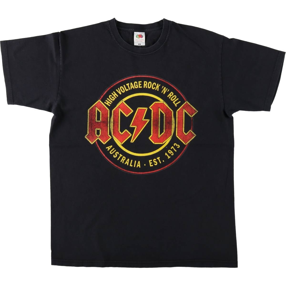 古着 フルーツオブザルーム FRUIT OF THE LOOM AC/DC エーシーディーシー プリント バンドTシャツ バンT M メンズM相当 クルーネック(丸首) 半袖 メタル/eaa640341