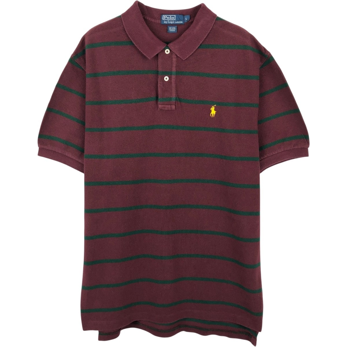 古着 ラルフローレン Ralph Lauren POLO by Ralph Lauren 半袖 ボーダー ポロシャツ メンズL相当/eaa656540