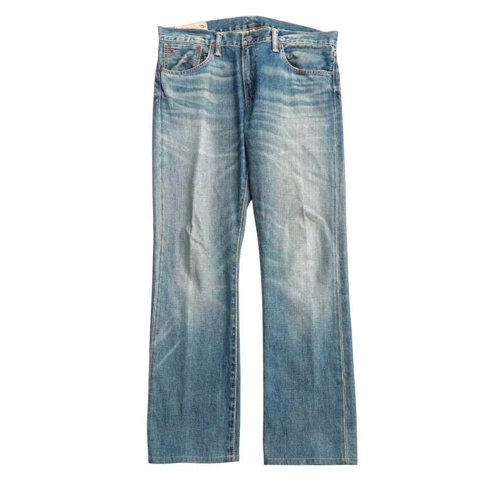 POLO RALPH LAUREN ポロ・ラルフローレン デニムパンツ サイズ32 175/82A ジーンズ ロゴレザーパッチ ロゴボタン 刺繍 ブランド古着【中古】20250805/RA5708