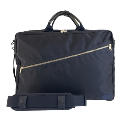美品 PORTER ポーター リフト ネイビー シルバー金具 ナイロン ビジネスバッグ ブリーフケース リュック3way 604271 【中古】