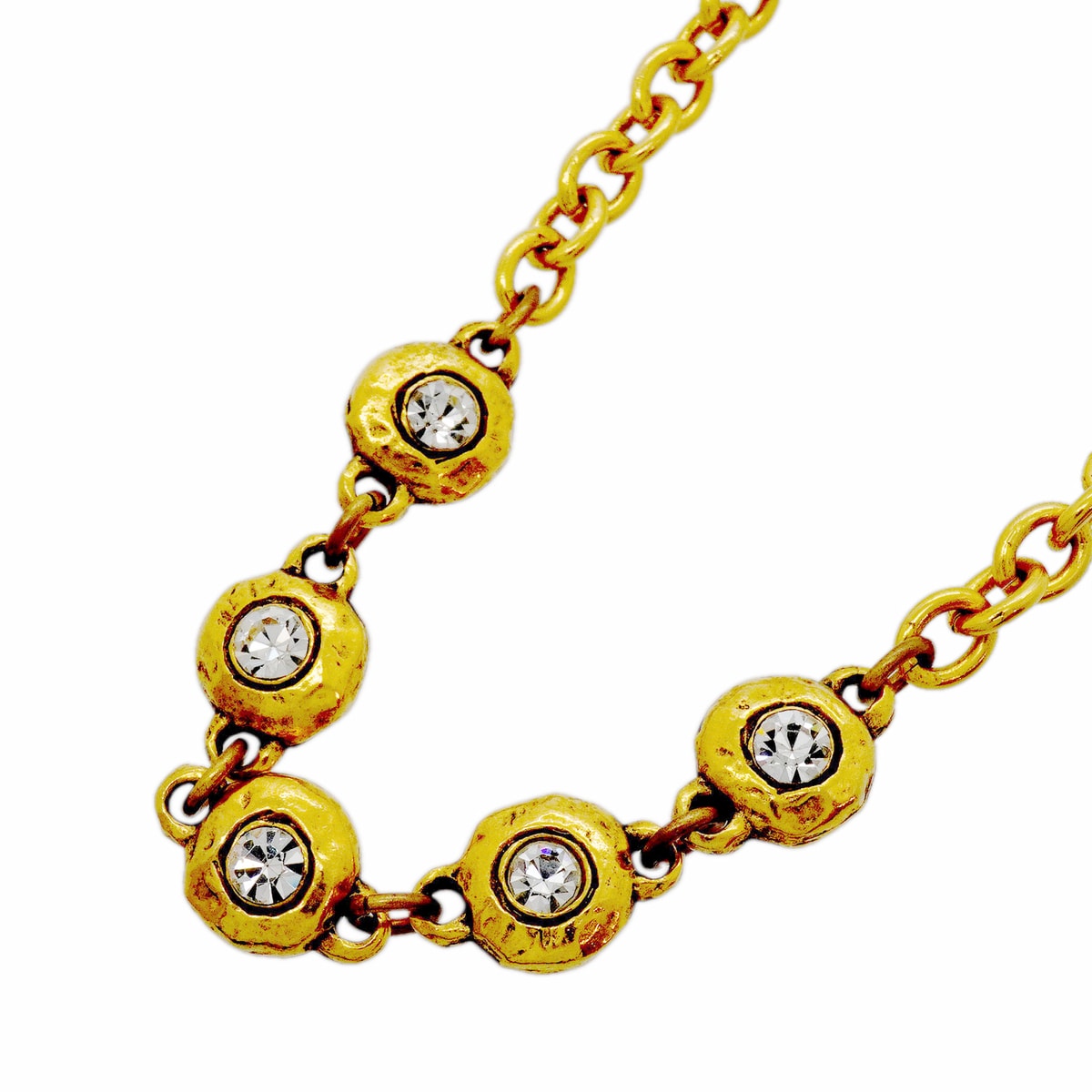★最終価格【6jgb0901-k】シャネル ネックレス ヴィンテージ GPメッキ ラインストーン ゴールド【中古】レディース
