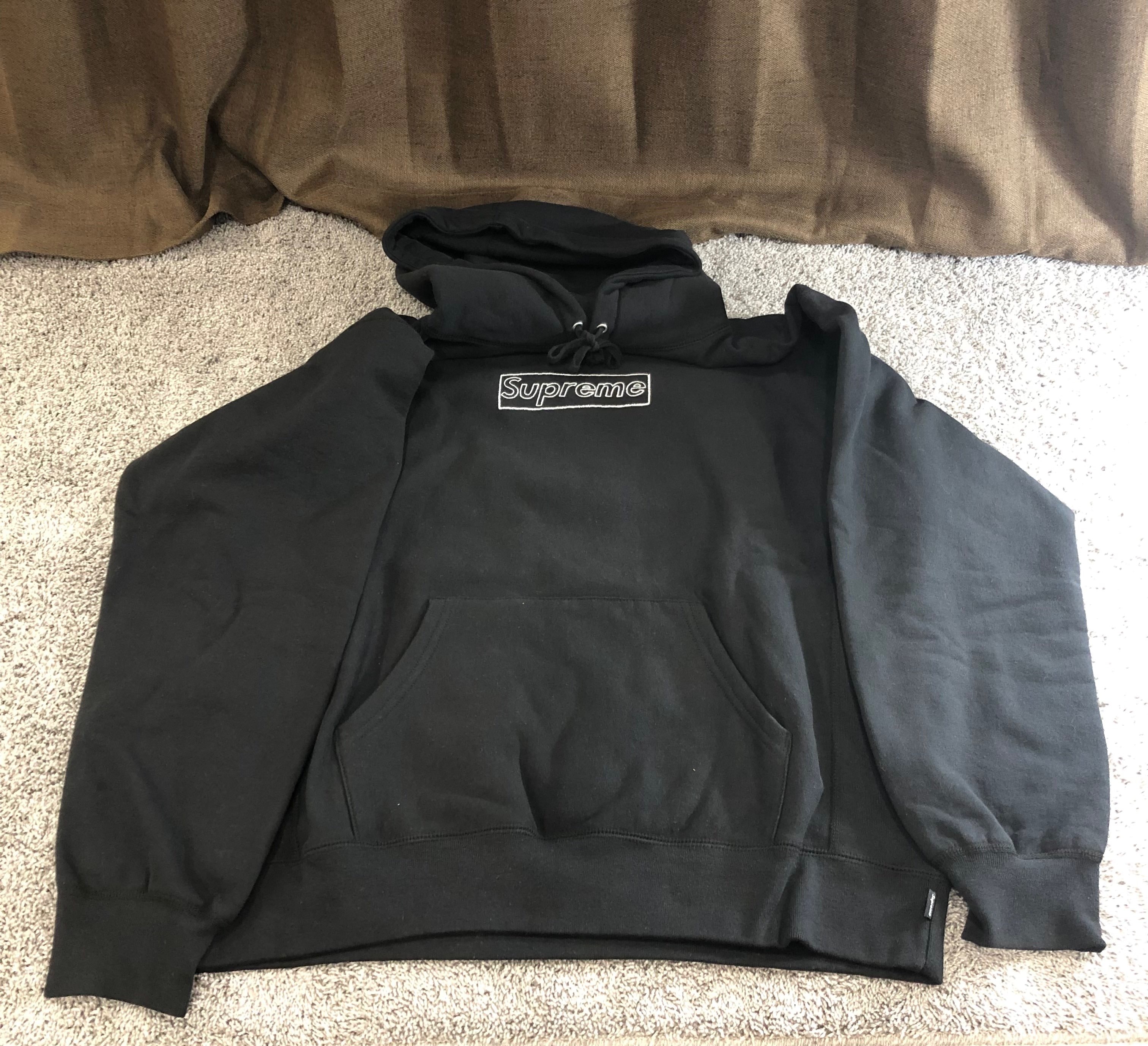 Supreme KAWS Chalk Logo Hooded Sweatshirt "Black"(2021)