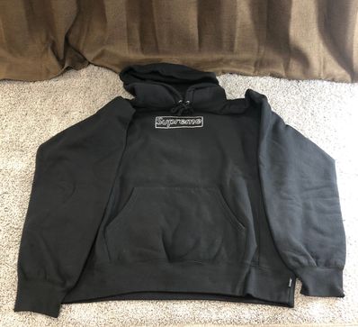 Supreme KAWS Chalk Logo Hooded Sweatshirt "Black"(2021)