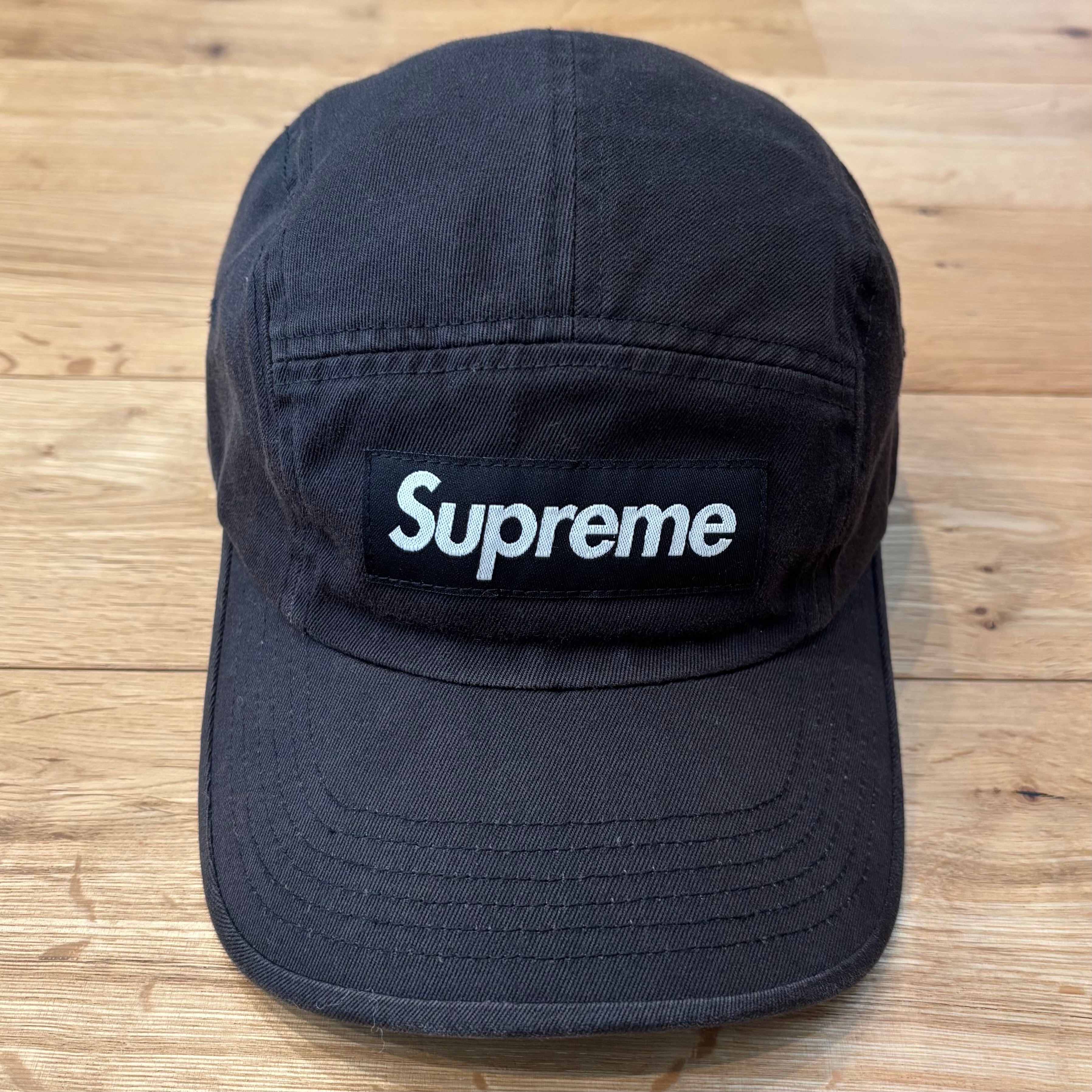 Supreme Washed Chino Twill Camp Cap ブラック ボックスロゴ キャップ チノツイル
