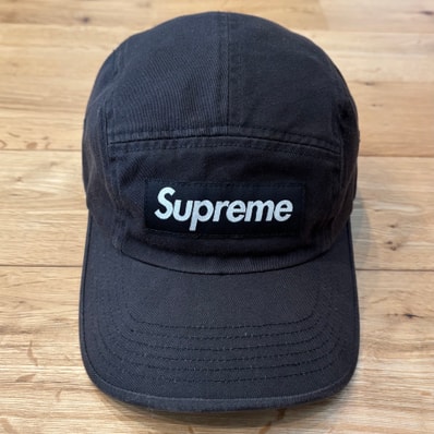 Supreme Washed Chino Twill Camp Cap ブラック ボックスロゴ キャップ チノツイル