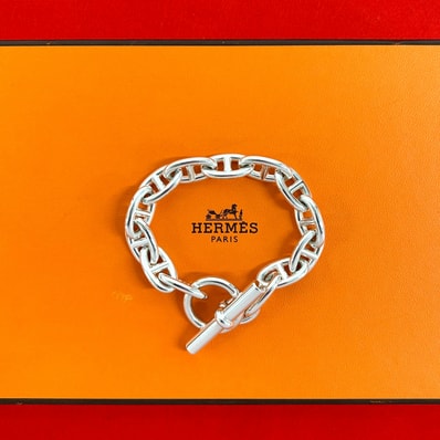 HERMES エルメス シェーヌダンクル GM 13コマ シルバー925 ブレスレット シルバー
-0423