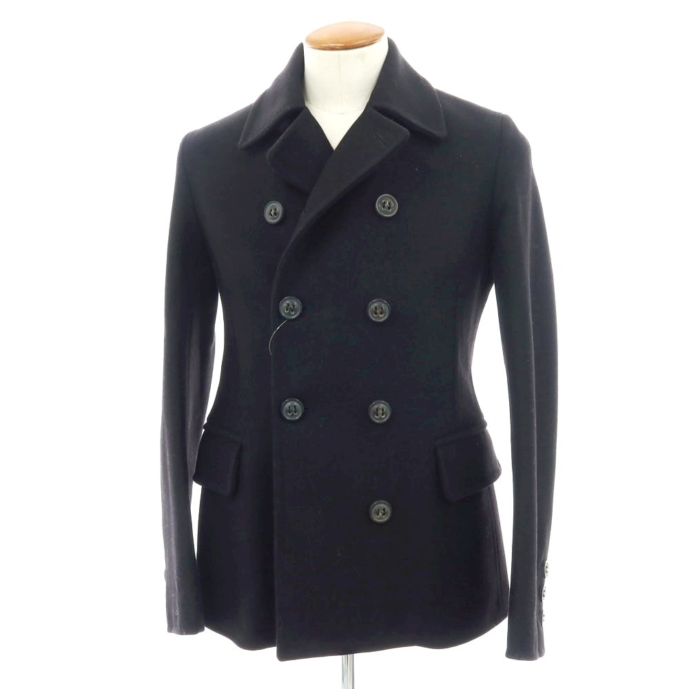 【中古】ディースクエアード DSQUARED2 ウールポリエステル ピーコート ブラック【サイズ46】【メンズ】