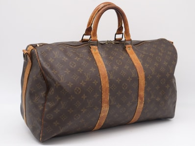 LOUIS VUITTON ルイ・ヴィトン モノグラム キャンバス キーポル バンドリエール50 M41416 ボストンバッグ ブラウン コーティングキャンバス レザー メンズ