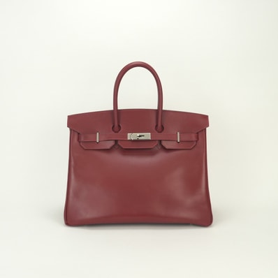 エルメス HERMES バーキン35 バーキン 35 バッグ トートバッグ ボックスカーフ ルージュヴィフ Rougevif レッド Red 赤 シルバー金具 ハンドバッグ