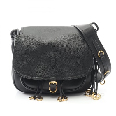 プラダ PRADA コルセール ショルダーバッグ バッグ レザー レディース ブラック系 1BD050 【中古】