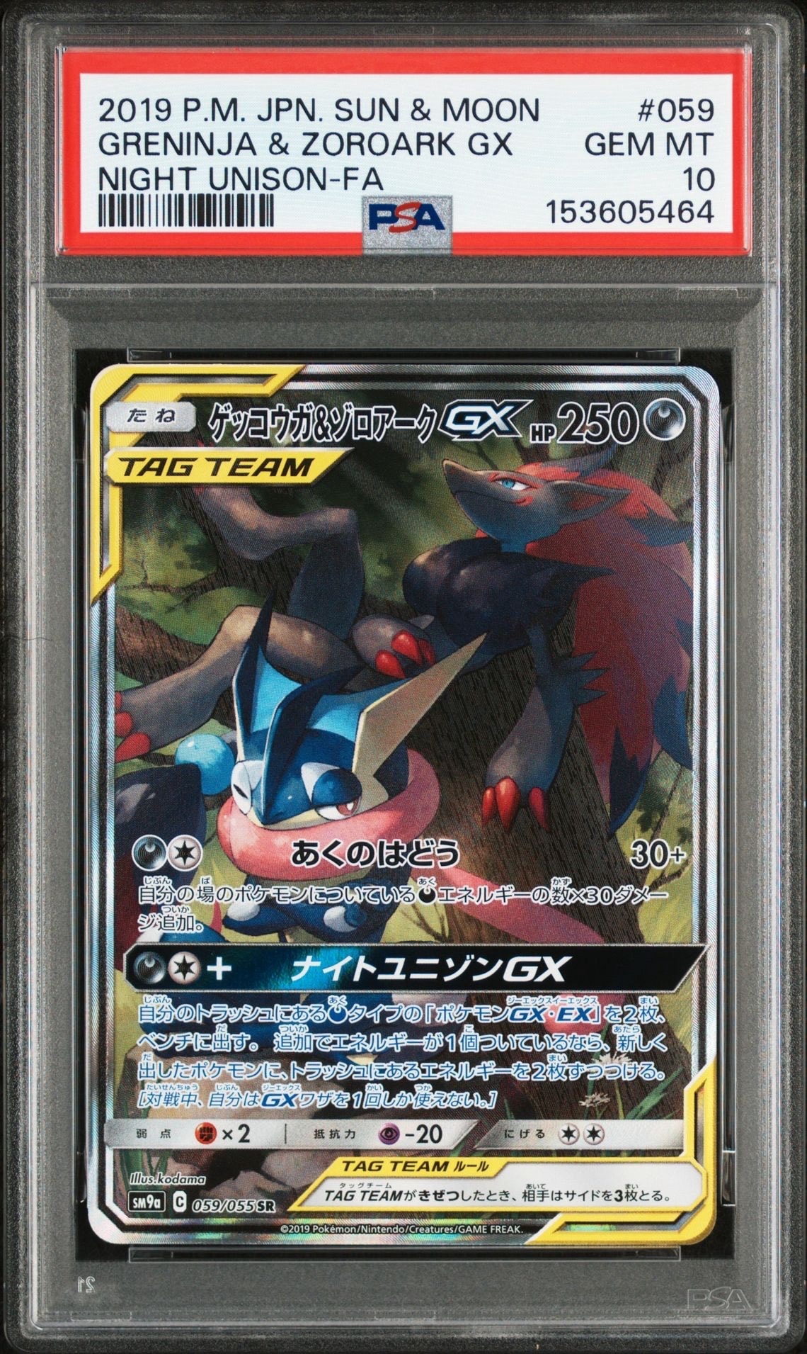 ゲッコウガ&ゾロアークGX SR SA 059/055 ゲッコウガ&ゾロアークGX SR: SA[SM9a 059/055](強化拡張パック