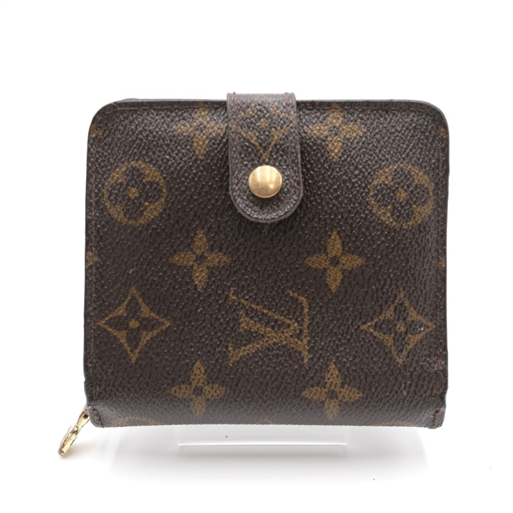 LOUIS VUITTON(ルイ・ヴィトン)コンパクト・ジップ ヴィンテージ 二つ折り財布 モノグラム ブラウン ゴールド金具 M61667 レディース【中古】