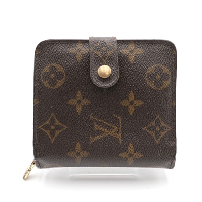 LOUIS VUITTON(ルイ・ヴィトン)コンパクト・ジップ ヴィンテージ 二つ折り財布 モノグラム ブラウン ゴールド金具 M61667 レディース【中古】