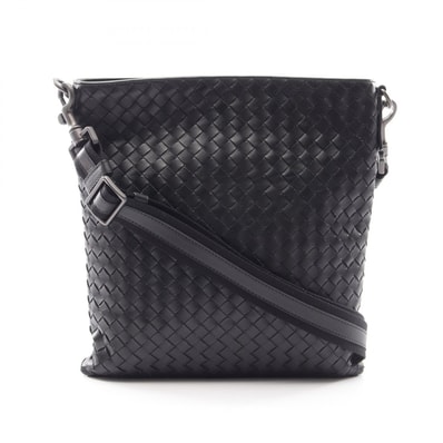 ボッテガヴェネタ BOTTEGA VENETA イントレチャート ショルダーバッグ バッグ レザー レディース ブラック系 【中古】