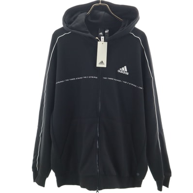 未使用 adidas アディダス 長袖 スウェット ジップパーカー 2XL ブラック ビッグサイズ