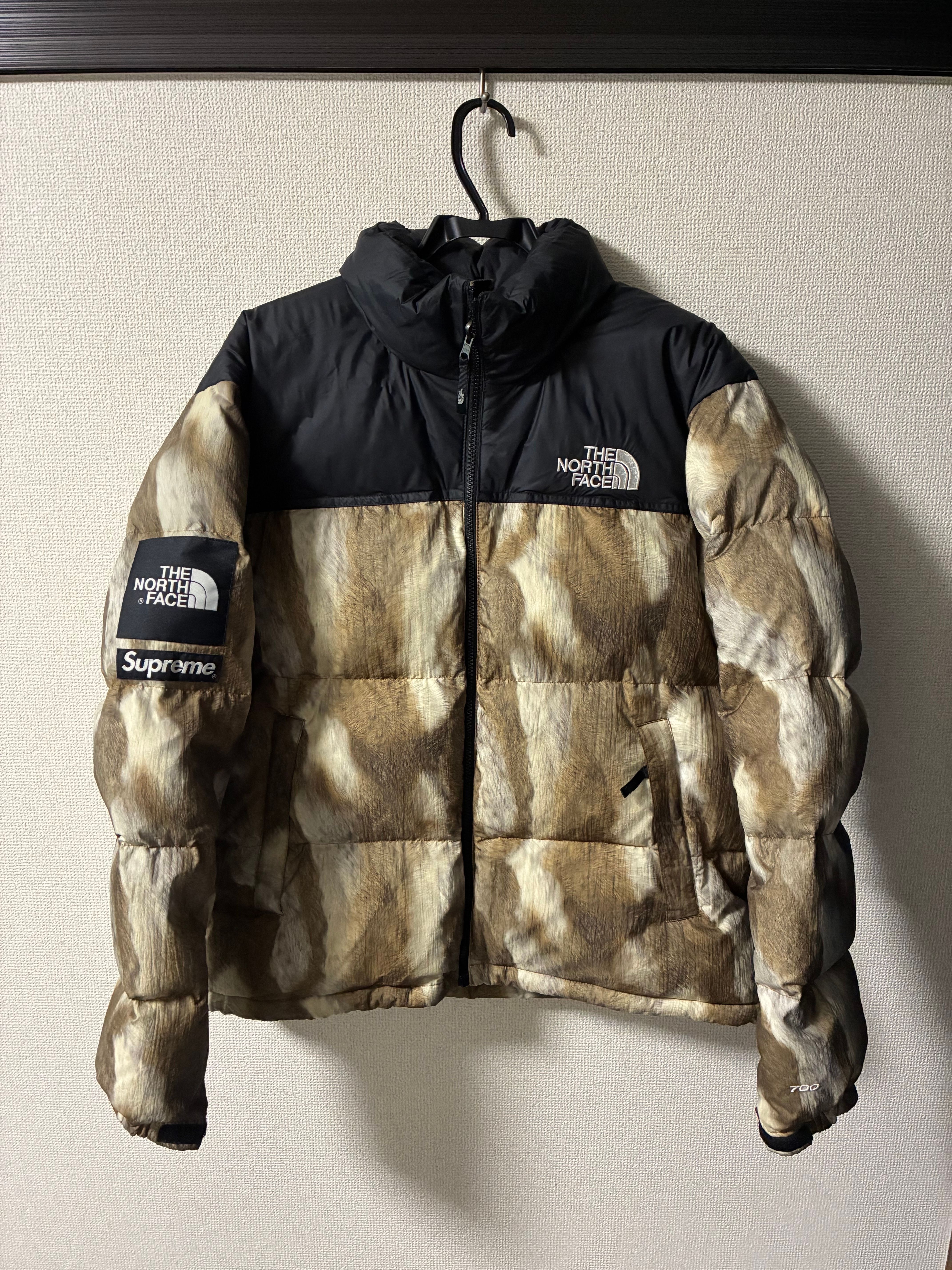 Supreme x The North Face Fur Print Nuptse Jacket "Brown"