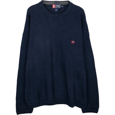 古着 ラルフローレン Ralph Lauren CHAPS チャップス ヘリンボーン コットンニットセーター メンズXL相当/eaa627403