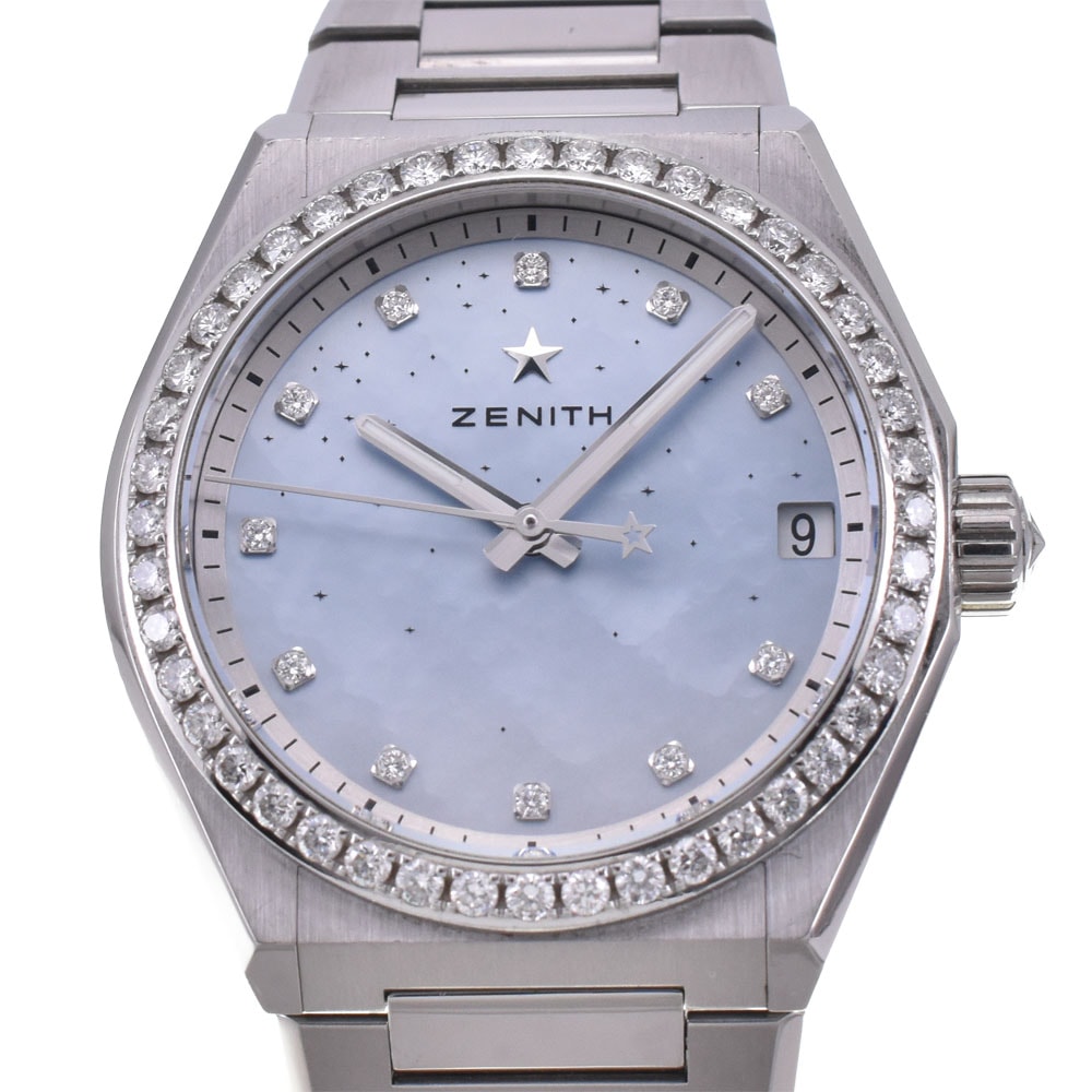 値下 ゼニス ZENITH 16.9200.670/03.MI001 デファイ ミッドナイト ダイヤモンドベゼル メンズ 良品 内箱・保証書付き D#144216