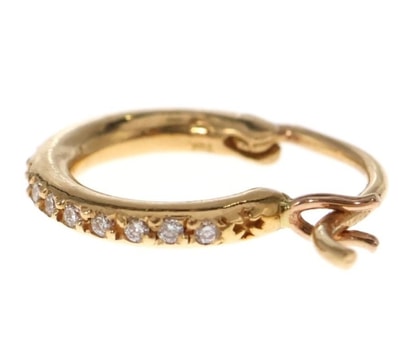 Chrome Hearts 22k TFL Pave Diamond Earrings "Yellow Gold"