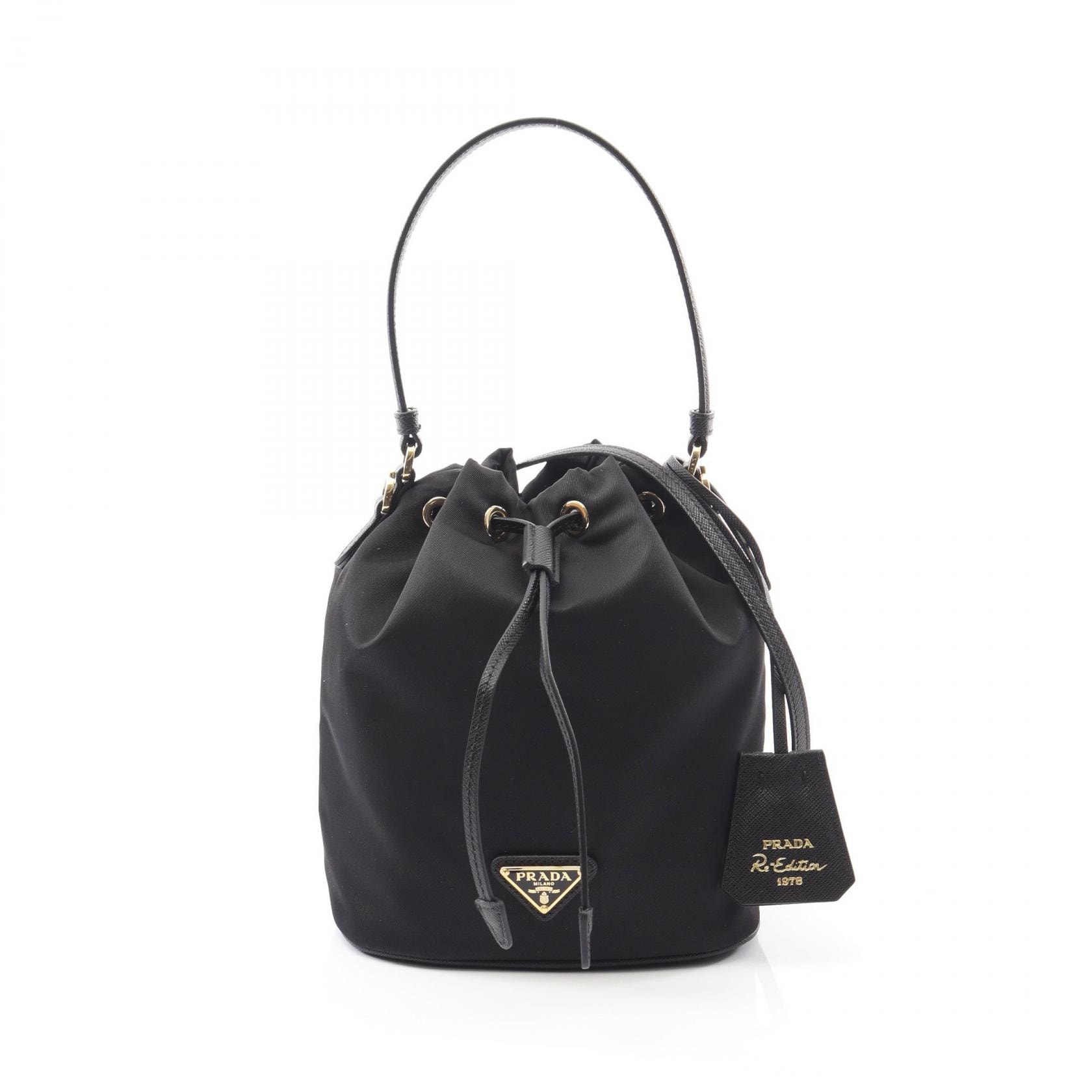 プラダ PRADA Re-Edition 1978 2WAY ハンドバッグ バッグ ナイロン サフィアーノレザー レディース ブラック系 1BE067RV44F0002 【新品】